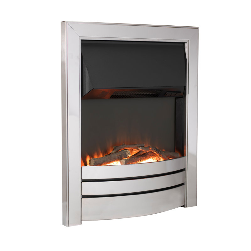 Ida Belfry Heating 49cm W Electric Inset Fire, Brushed Steel/Chrome Overlay