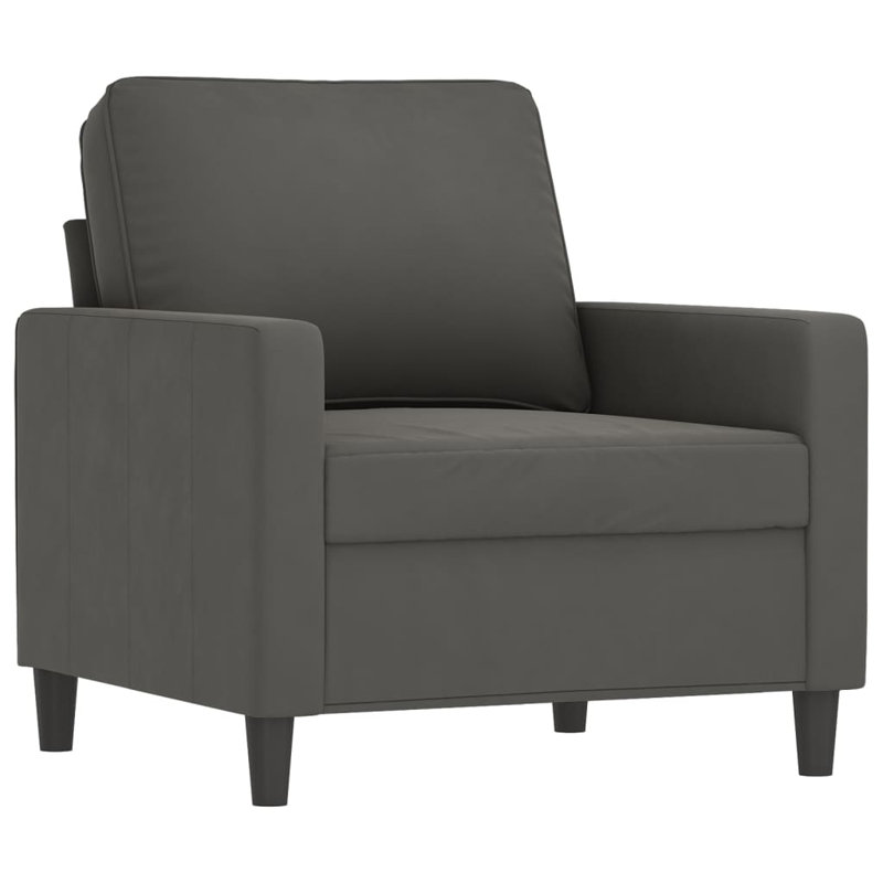 Deshanta 30.7" Upholstered Sofa, Dark Gray Velvet