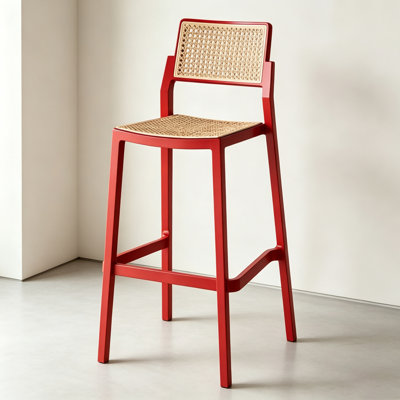 Red Solid back side Chair(Set of 2)