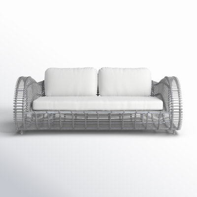 Dochi 80" Wide Outdoor Wicker Patio Sofa with Sunbrella Cushions by Joss & Main