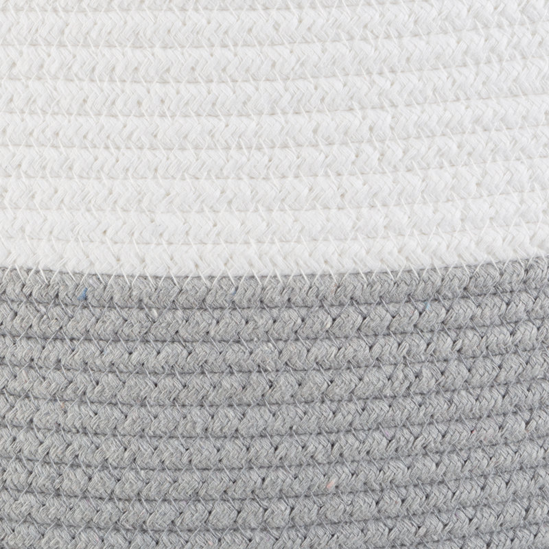 Lavish Home Laundry Basket - Curved Cotton Rope Basket with Handles for Living Room, Bedroom, Bathroom, Nursery, and Laundry Room Storage