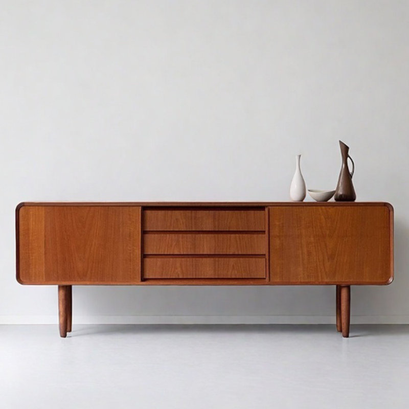 Meuble télé en bois massif de style médiéval, 86.61''