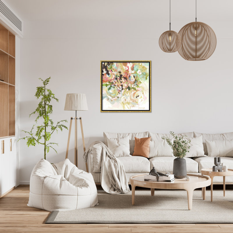 Nature Inspired Flower Abstract, 24" H x 24" W