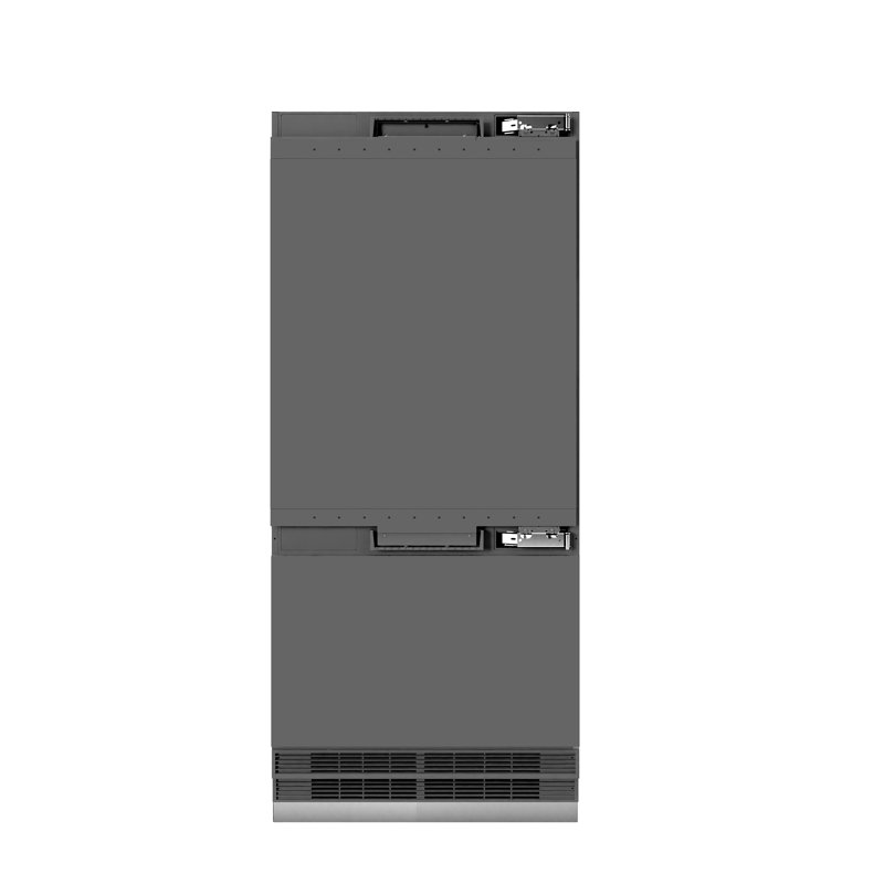 ZLINE Autograph 36 in. Panel Ready Refrigerator w/ Gray Interior and Black Accents, Panel Ready/Graphite Gray/Matte Black