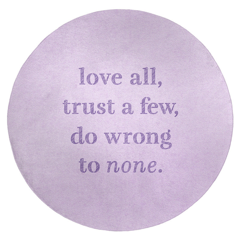 Quotes Chenille Indoor Rug, Round 5'