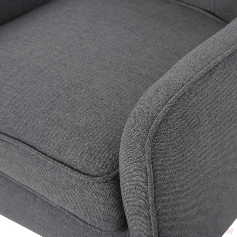 Alcide Tufted Armchair, Charcoal Fabric