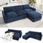 Canapé modulaire de 100 po, canapé en L avec canapé-lit, repose-pieds mobile, canapé en chenille confortable-456072870
