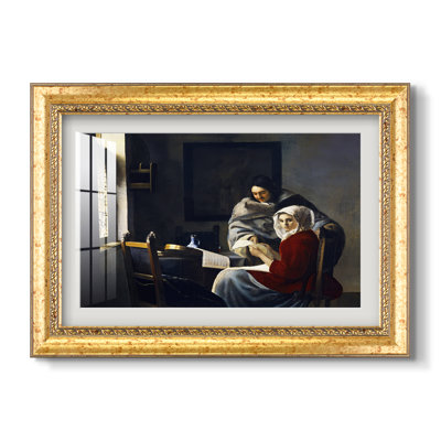«Girl Interrupted at Her Music», v. 1658-1659-Johannes Vermeer-Toile encadrée sur mesure