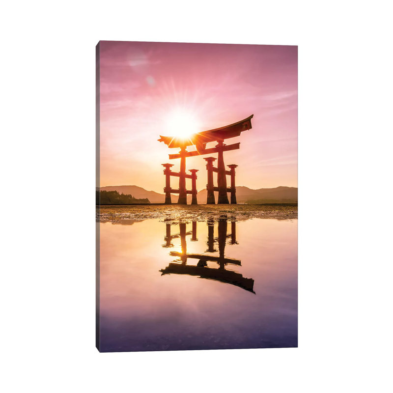 Great Torii Of Miyajima At Sunset by Jan Becke - Wrapped Canvas Gallery-Wrapped Canvas Giclée, 66.04 cm H x 45.72 cm W