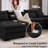 Alhertine Black U-Shape Couch with Comfy Armrests & Seat Sectionals ,Console storage and Cup Holders-435841947