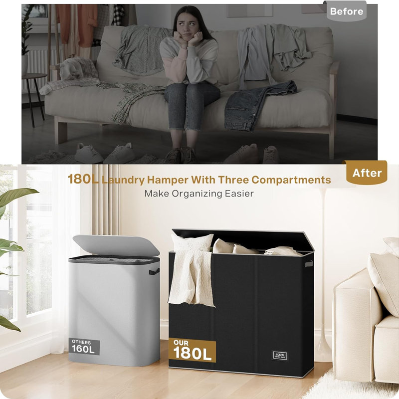 Fabric Laundry Hamper with Handles