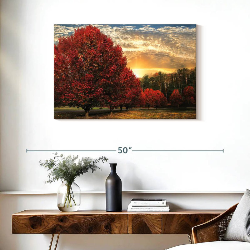 Arbres cramoisis Alvord, H 24 po x l 36 po