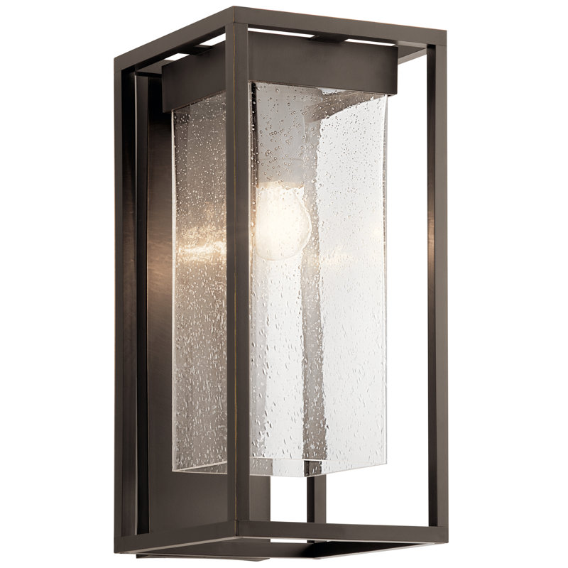Lanterne murale d'extérieur Harjeevan, H 18,75 po x l 9 po x P 9 po, Bronze vieilli