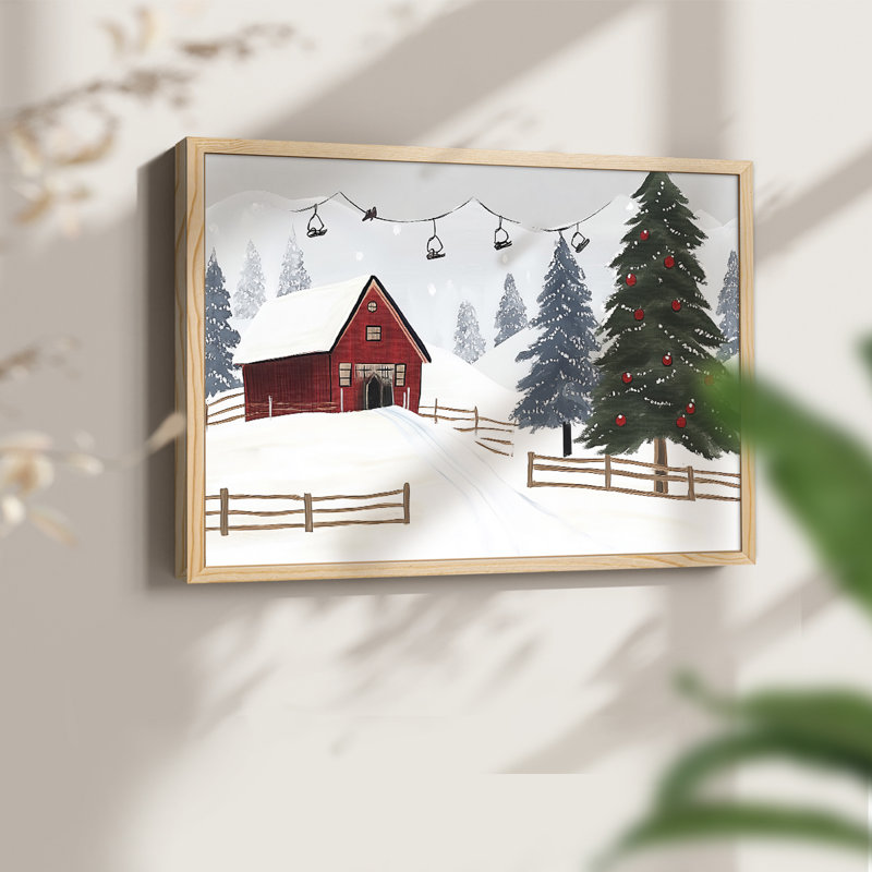 Art de Noël - Dxxx - reproduction encadrée, H 8 po x l 10 po, Naturel
