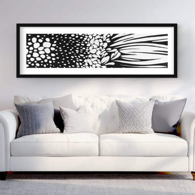 Gerbera imprimé floral mat noir encadré | Décoration intérieure