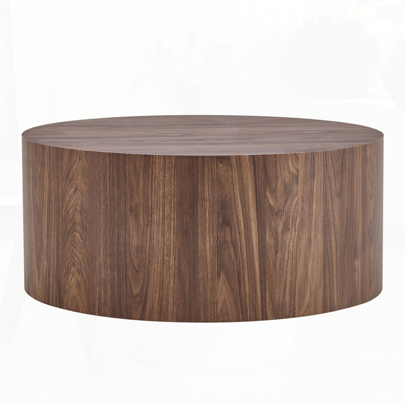 Walnut Cylindrical Coffee Table, Dark Walnut