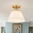 3-Light Tapered Glass Semi Flush Mount