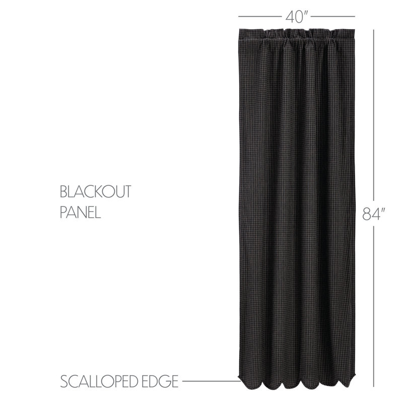 Rideau 100% coton Kettle Grove, Noir, noir, noir, noir, L 40 po x L 84 po