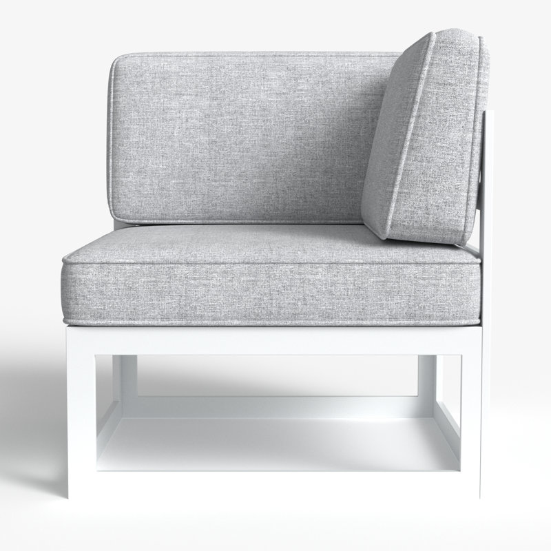 Outdoor Lounge Chair, Light Grey, White