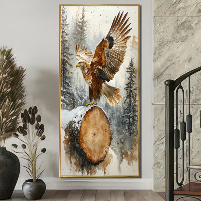 Philmont Eagle Flight Of The Hunter In Winter I - Eagle Wall Art