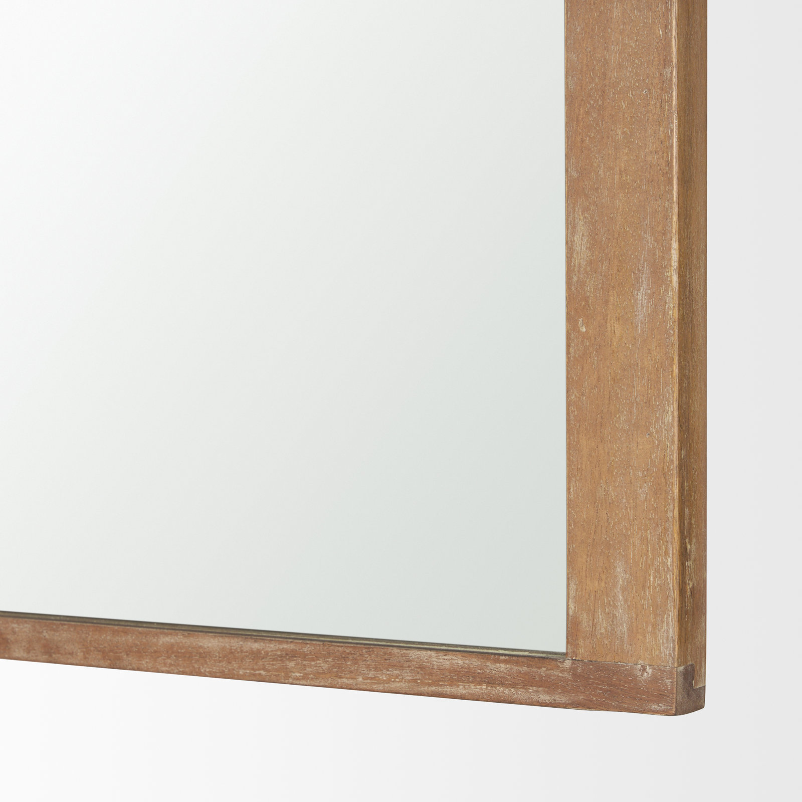 Vixe Solid Wood Mirror, Light Brown, 48" x 30"