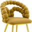 Ensemble de deux chaises d'appoint en velours jaune et or