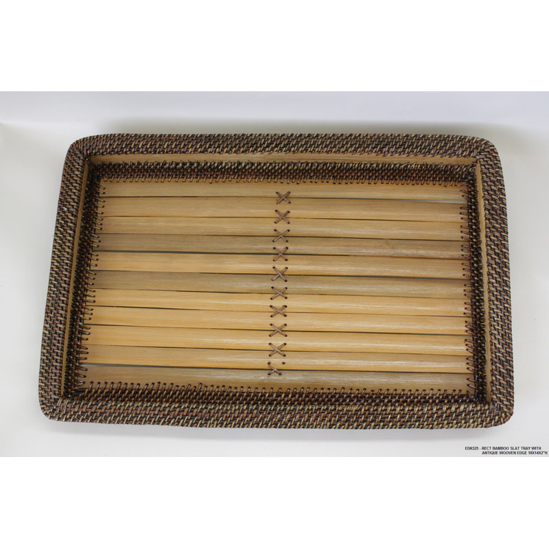 Plateau de service rectangulaire en bambou