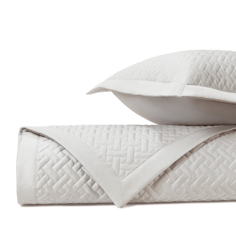 Basketweave RS QLT Quilted Coverlet, King Coverlet, Oyster