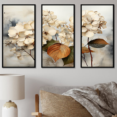 Vintage Botanical Hydrangeas - Hydrangea Wall Art Print Set
