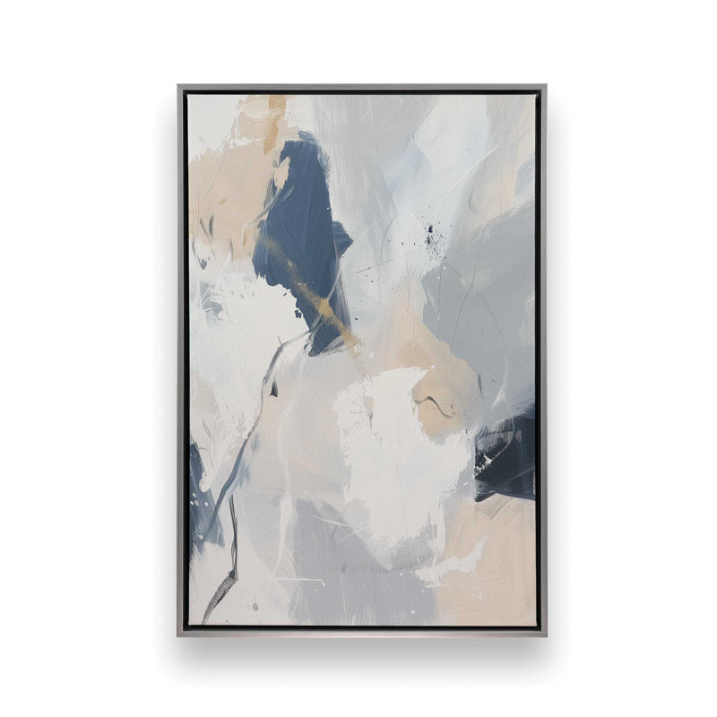 Obsidian Echo II Canvas Print, Polished Chrome Floater Framed, 48.75" H x 32.75" W x 1.75" D