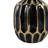 Addington Fluted Sculptural Ceramic Table Vase for Shelves or Bedroom Accent - Elegant Tall Flower Vase for Modern Home Table Decor Piece - Black & Gold-1647806551-1688702967