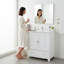 Meuble-lavabo en bois massif de 30 po avec lavabo en céramique, armoire et tablette réglable | Idée cadeau-513119380
