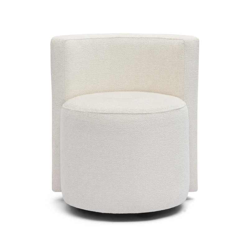 Fauteuil de bureau Daggett, Chenille, Crème, crème