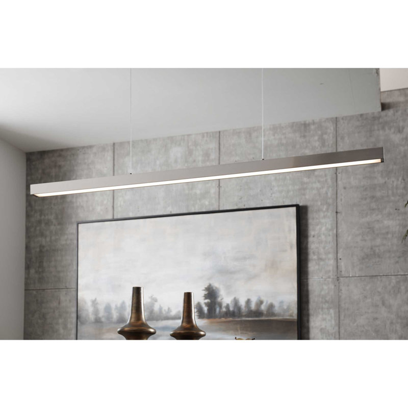 Luminaire suspendu linéaire simple 1 lumière Flint, Gris