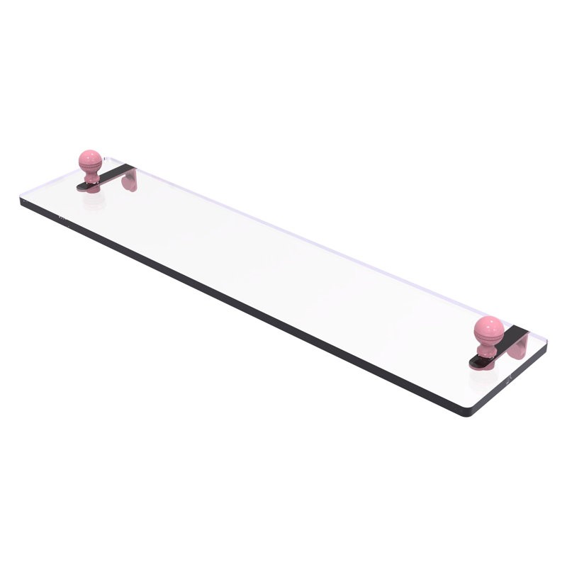 Tablette de meuble-lavabo en verre avec bords biseautés Mambo, H 2,25 po x l 22 po x P 5 po, Rose