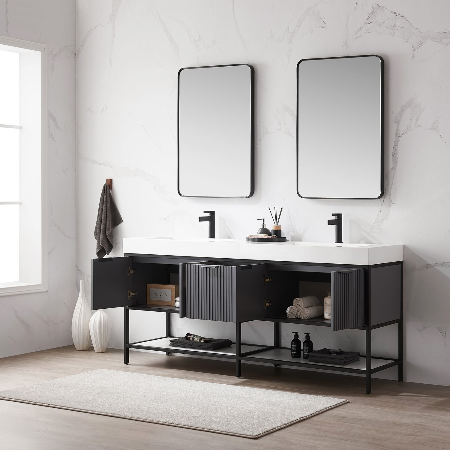 Avonmore 72'' Double Bathroom Vanity, Gray