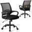 Ensemble de 2 chaises de bureau réglables avec rotation à 360 °, contrôle de la hauteur et de l'inclinaison, gris-1033909532