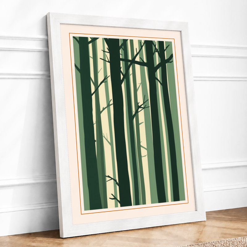 Quiet Forest Lines Scandinavian - Print, A4 - 29.7 x 21.0 cm, White