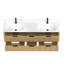72 po Meuble-lavabo cannelé en chêne doré avec lavabo intégré et quincaillerie noire-1039064748-1039064751