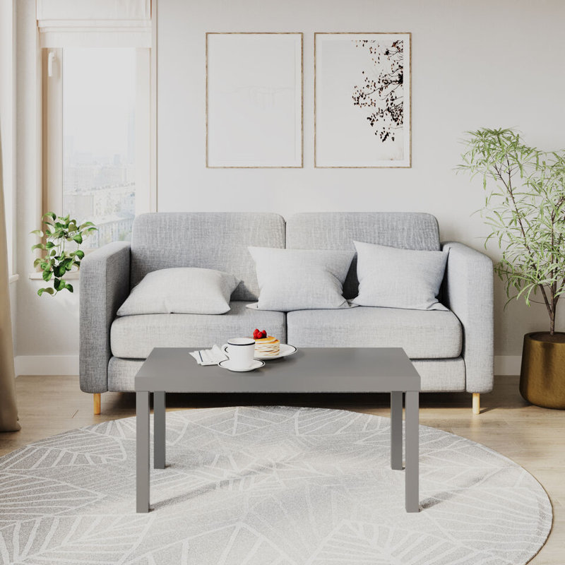 Rosmely Solid Wood Four Leg Coffee Table, Grey