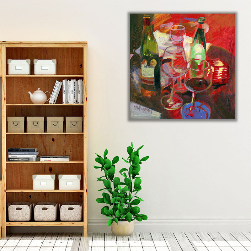 Vin Rouge Red Wine - Canvas Print Wall Art, 12" H x 12" W