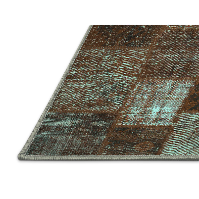 Tapis brun en chenille tissé à la machine Maudell, Rectangle 2 pi x 4 pi