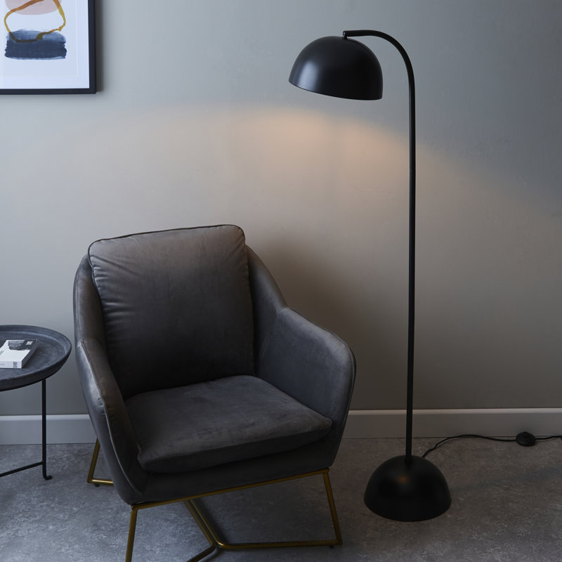 Gursevak 150.5cm Matt Black Arched Floor Lamp