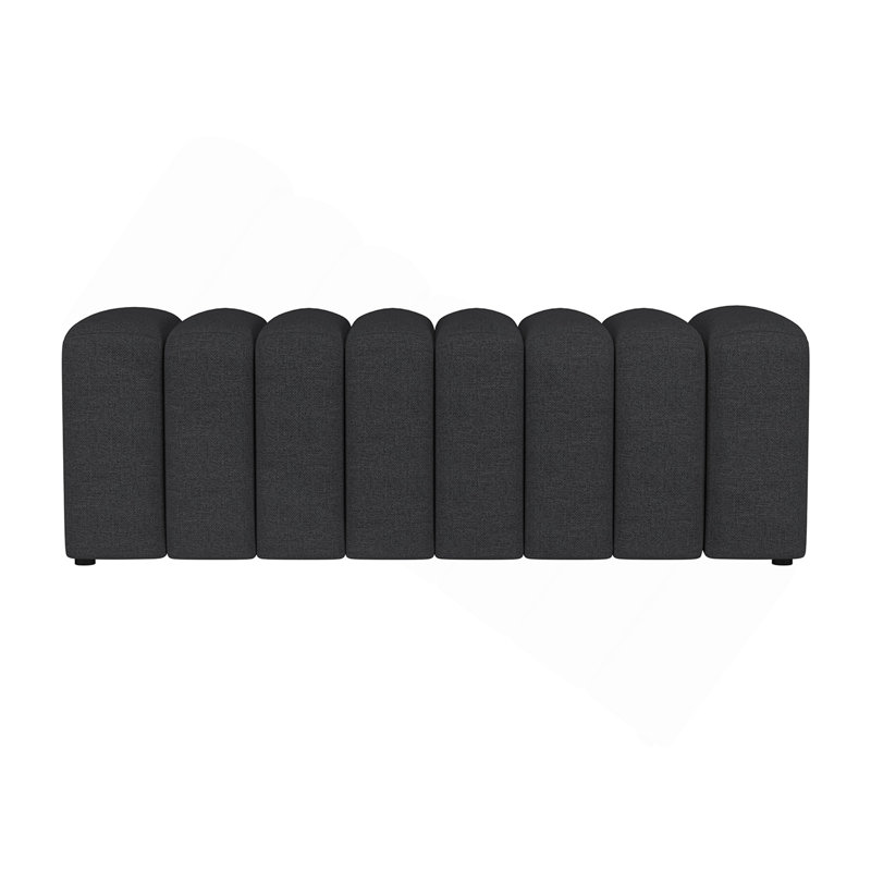 Banc rembourré en tissu capitonné, gris anthracite