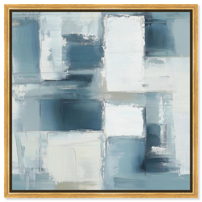 Art abstrait bleu déconstruit par I 