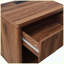 Table de chevet cannelée moderne de style Mid-Century avec rangement de tiroir, grande table de chevet large
