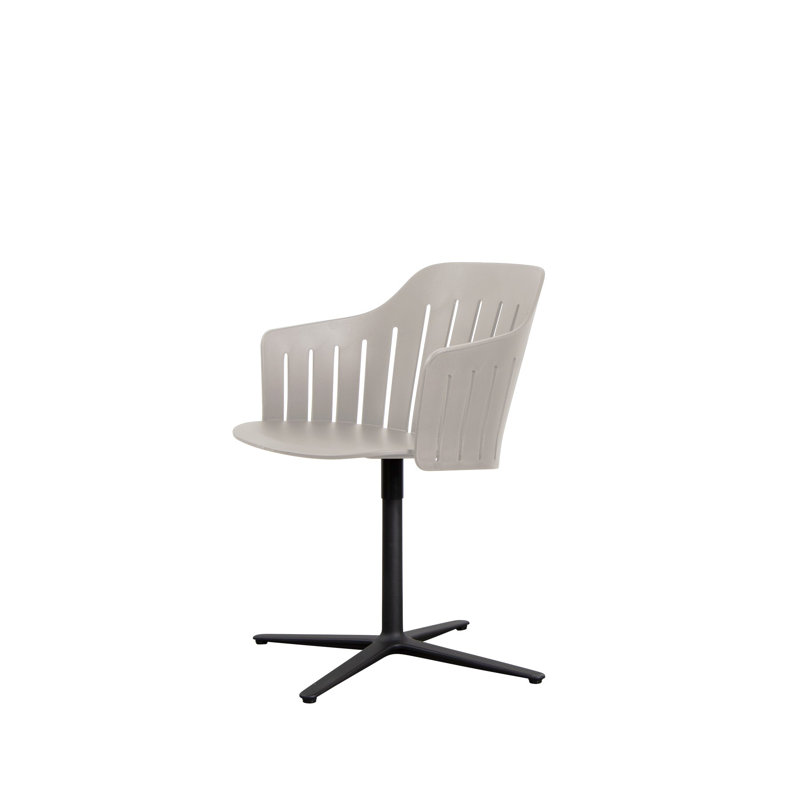 Choice Chair Indoor and Swivel Steel Base with Upholstery Cover Set (Cane-line Ambience Seat-Back Cover), Black, Dark Gray