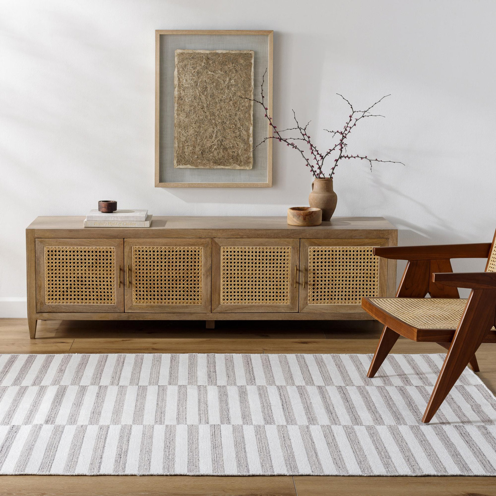 Ernie Hand-Woven Striped Rug, Rectangle 9' x 12'