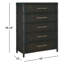 Retreat Pole Rattan Five-Drawer Chest-2027664021