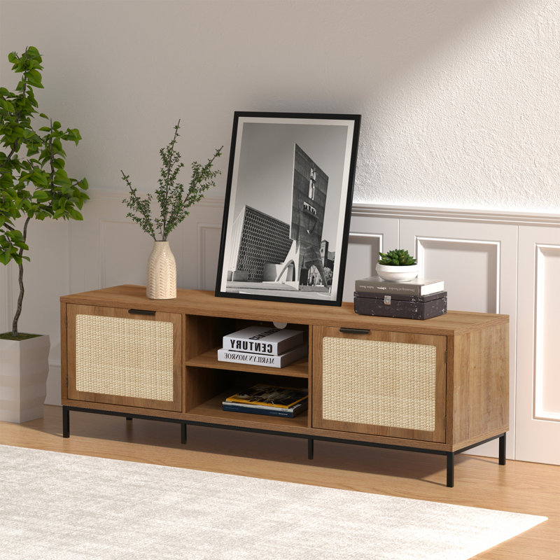 Shavonne TV Stand for TVs up to 65" Rustic Entertainment Center Media Console TV Cabinet